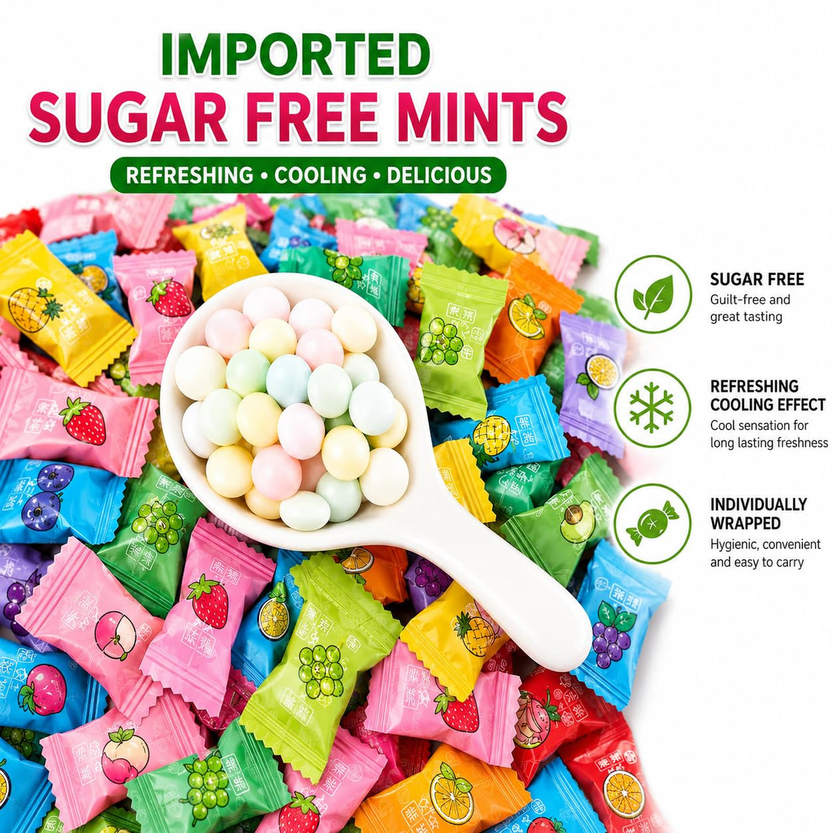VIETNAMESE Sugar-Free Vitamin C Imported Fruit Candy 200gm