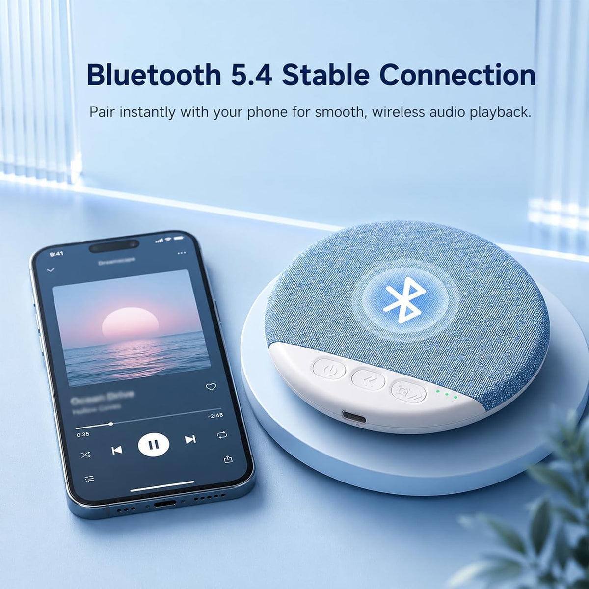 Pillow Speaker for Sleeping, Wireless Sleep Aid with White Noise