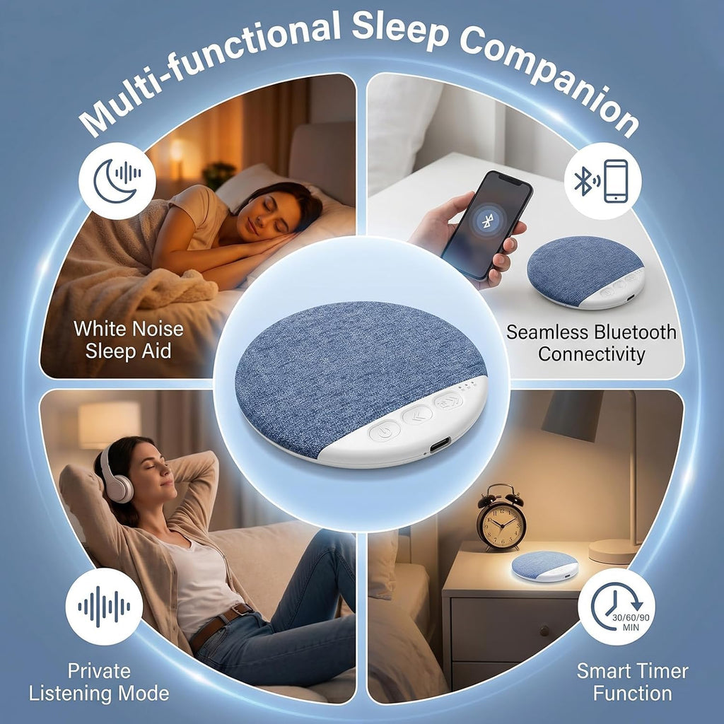Pillow Speaker for Sleeping, Wireless Sleep Aid with White Noise